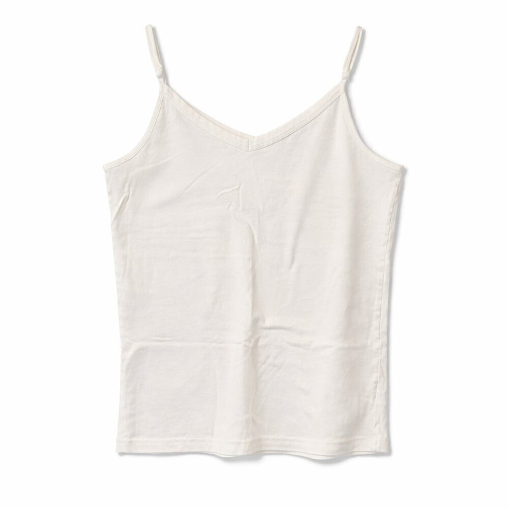 LEYLA Basic White tank top with flower ruffle - 42